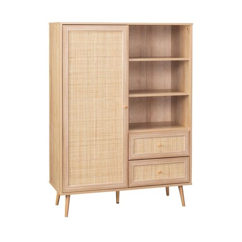 Buffet De Rangement Cannage Et Décor Bois
