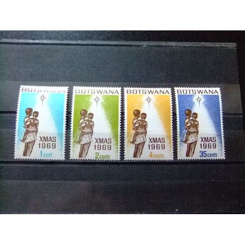 50 Botswana 1969 / Noël Navidad (Maman Avec Bébé) / Yvert 206 / 209 Mnh