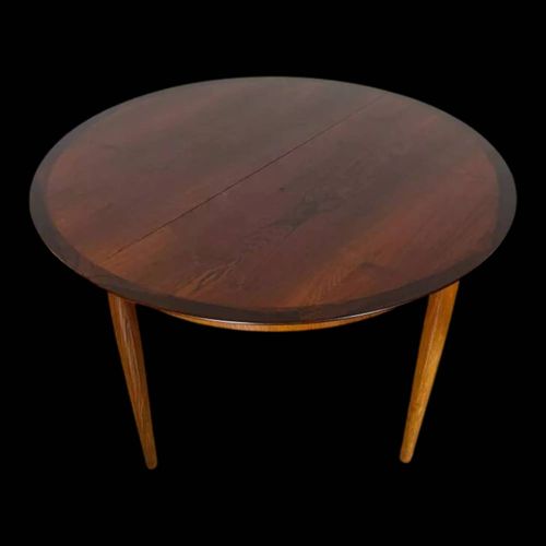 Table Manger Ronde Extensible En Palissandre Annes 1960 Bois