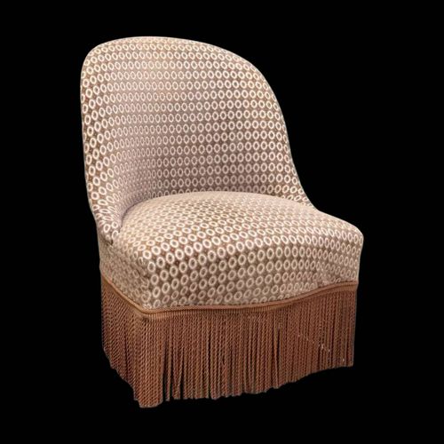 Fauteuil Crapaud Vintage En Velours Chocolat Marron