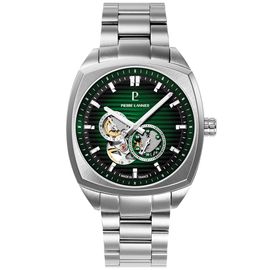 Montre Homme Arcadius Argenté Cadran Vert Bracelet Acier Argenté 22 Mm