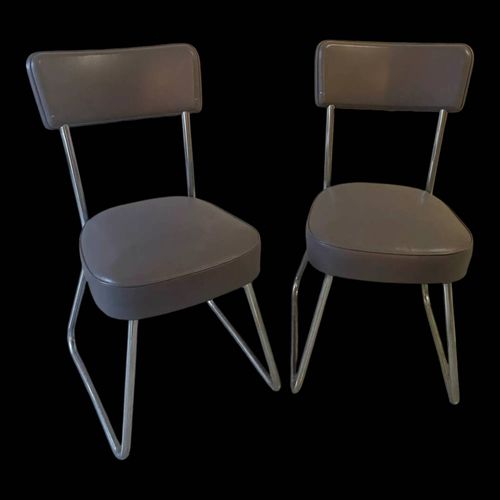 2 Chaises De Bureau Vintage Roneo Gris
