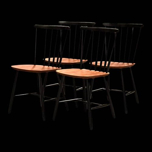 4 Chaises Scandinaves En Teck Noir