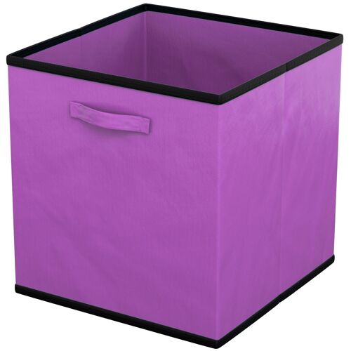 Intirilife 6x Boîte de rangement en tissu pliable en Lilas - 26.7 x 26.7 x 28 cm - Boîte de collecte multifonctionnelle à combiner avec des armoires ou des étagères