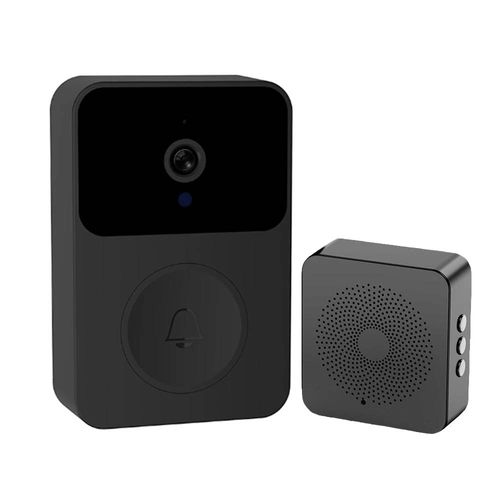 Sonnette vidéo intelligente sans fil,WIFI 2.4G,HD,Vision nocturne,Capture d'images faciales,stockage,interphone vocal bidirectionnel,moniteur à distance--Black