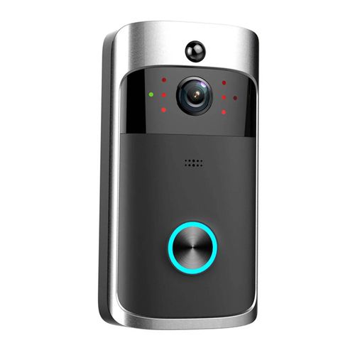 Sonnette vidéo sans fil V5 avec Vision nocturne,caméra grand Angle HD 720P et détection de mouvement PIR pour la sécurité de la maison--