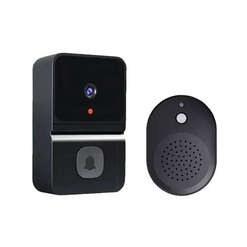Sonnette de porte sans fil Wi-Fi avec caméra HD extérieure,interphone vidéo à vision nocturne,changement vocal,moniteur domestique,sonnette de sécurité pour téléphone--black