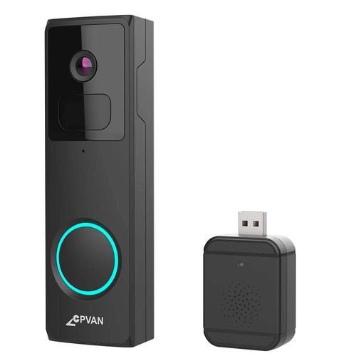 Sonnette vidéo intelligente sans fil avec caméra HD 1080p,audio bidirectionnel,sonnette de porte avec caméra de sécurité,vision nocturne tendance--Video Doorbell