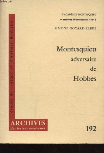 Montesquieu Adversaire De Hobbes