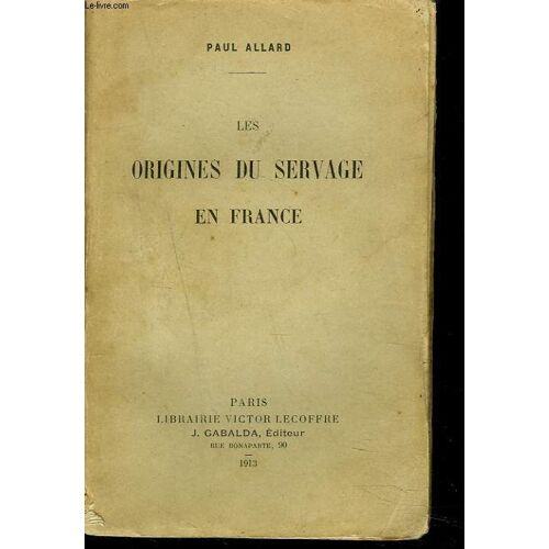 Les Origines Du Servage En France
