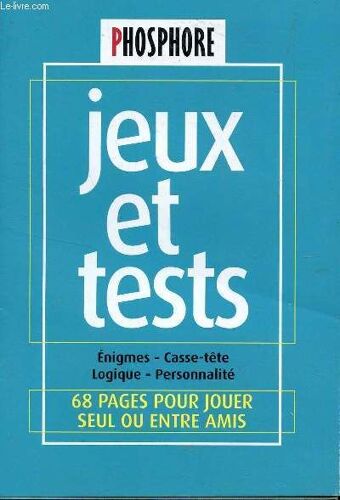 Phosphore - N° 290 - Aout 2005 / Jeux Et Tests / Enigmes - Casse Tete - Logique - Personnalite.