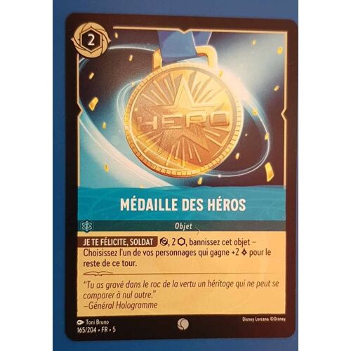 Carte Lorcana Disney (Chapitre 5) Commune (165/204) Medaille Des Heros - Objet