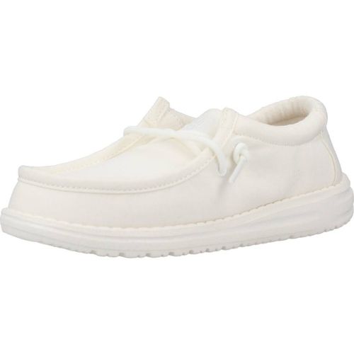 Hey Dude Wally Youth Slub Canvas Colour Blanc