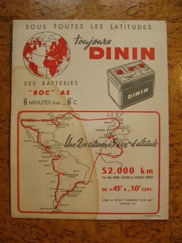 Buvard Ancien Publicité Batteries Dinin