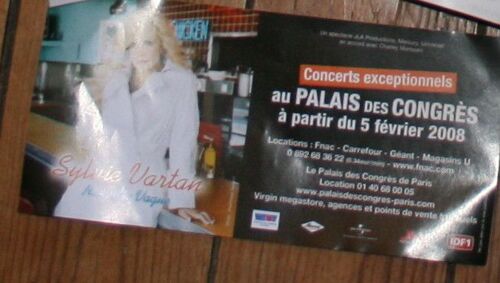 Rare Flyer 10x21cm De 2008 Sylvie Vartan Au Palais Des Congrés De Paris