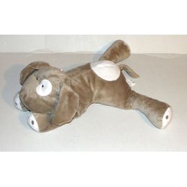 Peluche Chien Obaibi Marron Blanc Dessous De Pattes Blanc Empreintes Doudou Chien 26 Cm
