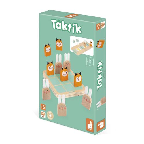 Janod Jeu De Stratégie Et De Parcours - Taktik - 2 Jeux En 1 - Jeux Sur Le Thème Des Animaux - 5 Lapins Et 5 Renards En Bois + 1 Plateau + 2 Dés