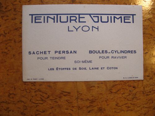 Buvard Ancien Publicité "Teinturerie Guimet Lyon"