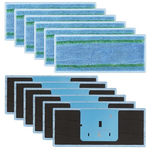12pcs Mopping Wet Pads For Jet M6 (6110) (6012) (6112) (6113) Ultimate Robot Mop Washable And Reusa