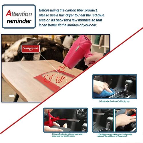 1pcs Red Carbon Fiber Gear Shift Panel Trim Cover For C Class W204 2007-2013