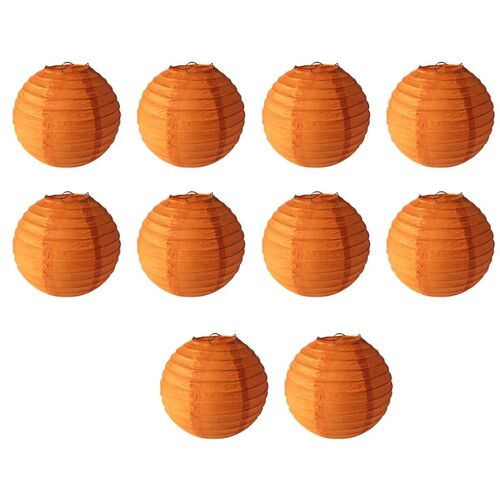 Lanternes En Papier Orange, Lanternes Rondes De Bricolage Adaptées Aux Mariages, Centres Commerciaux, Écoles, Activités De Plein Air