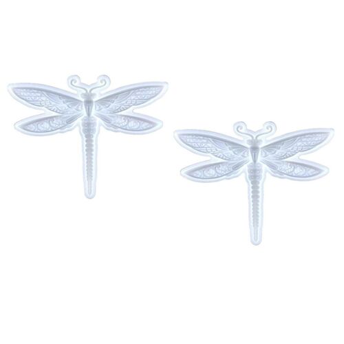 2PCS Libellule Moule En Silicone Grand Résine Époxy Libellule Forme Moules 3D Unique Animal Pendentif Tenture Murale Moule