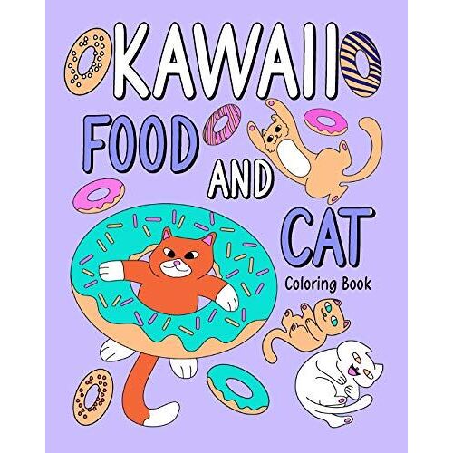 Kawaii Food And Cat Coloring Book