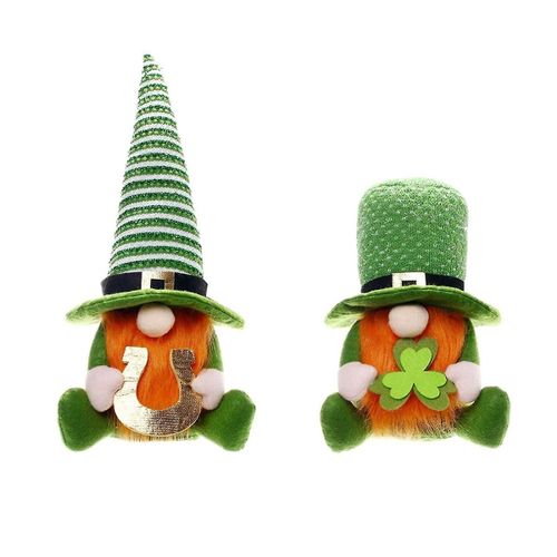 Décorations De La Saint-Patrick - St Patricks Day Decor Gnome En Peluche Vert Lutin Irlandais Poupée Lutin Figurine