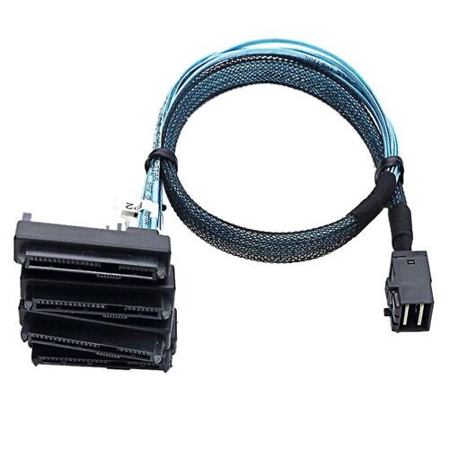 Câble de serveur de disque dur Mini SAS SFF-8643 vers 4X29Pin SFF-8482 3.33TF/1M