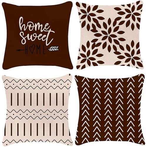 Throw Pillow Covers 18X18 Modern Sofa Throw Pillow Cover, Decorative Outdoor Linen Pillow Case for