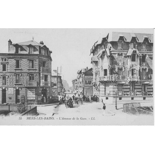 Cpa Mers Les Bains L'avenue De La Gare