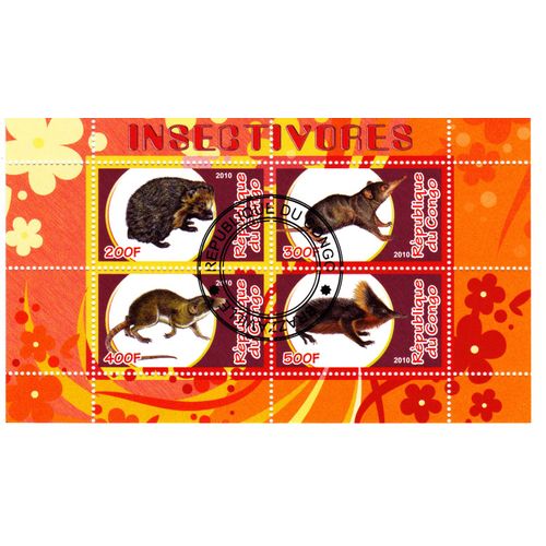 Bloc 4 Timbres Insectivores Congo 2010