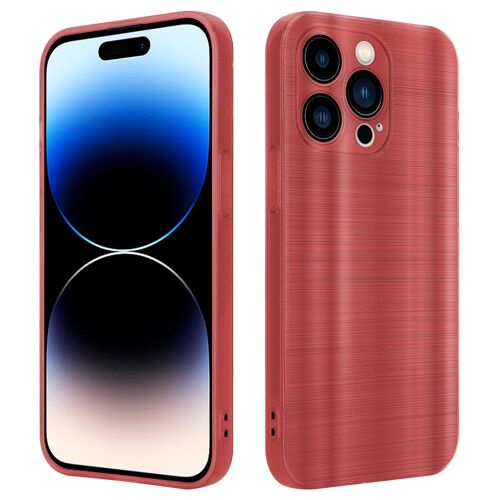 Cadorabo Housse compatible avec en Brushed Rouge - Étui de protection en silicone TPU flexible au design brossé