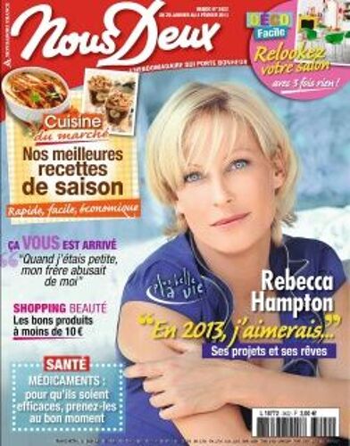 Nous Deux N°3422 Du 29 Janvier Au 4 Février 2013 Avec Rebecca Hampton(Céline De Plus Belle La Vie)