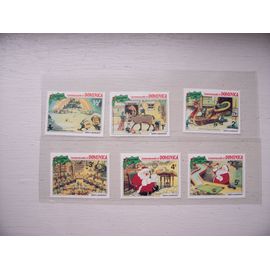 6 Timbres Disney Noël République Dominicaine 1981