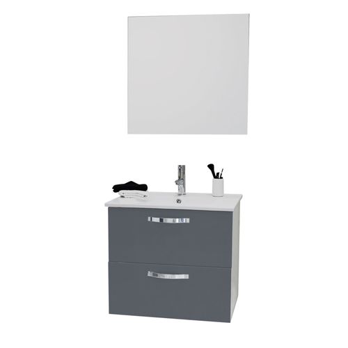 Façades de tiroir MIXY - lot de 2 - 60cm - Gris - Laqué - Livré en kit