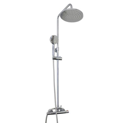 Kit barre de douche avec mitigeur COME - H120,5xL34cm - Finition chromé