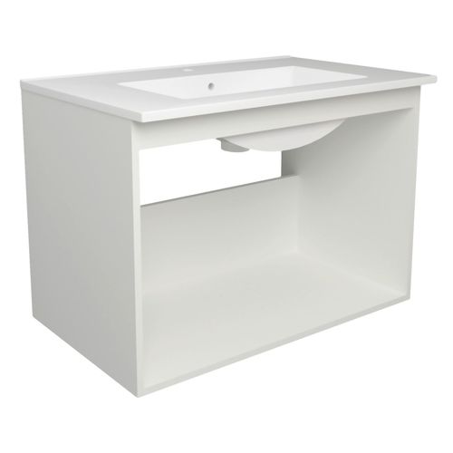 Ensemble caisson + vasque MIXY - 80cm - Blanc - Mélaminé - Livré en kit