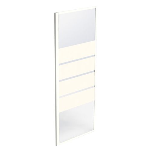 Façade SHIVA - Retour fixe 80x190x0,5cm - Verre trempé - Finitions blanc