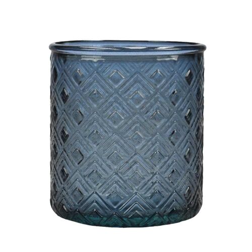 Gobelet en verre recyclé Braid indigo