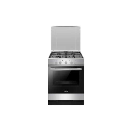 Fagor - Cuisinière 4 foyers gaz four multifonctions catalyse 74l largeur 60cm silver facg2002s