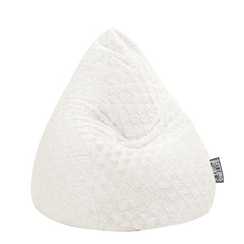 Pouf Fluffy Hearts L Blanc