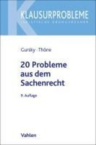 20 Probleme Aus Dem Sachenrecht