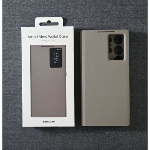 Coque pour Samsung Galaxy S24 Ultra,Clear View Cover,Étui à rabat pour téléphone portable - Gris