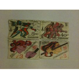 Lot De 4 Timbres Jeux Olympiques Montréal 1976 Tchécoslovaquie