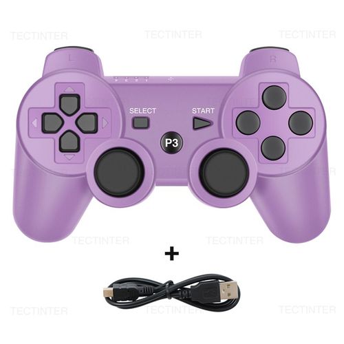 Violet - Manette de jeu sans fil Bluetooth pour PlayStation 3, Joystick, contrôleur de jeu USB pour PS3 et PC