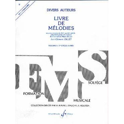 Jollet : Livre De Mélodies Vol. 1 : 1er Cycle (Im 2)