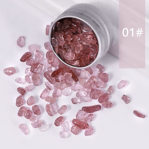 1 Boîte De Pierres Naturelles En Cristal, Pierres Concassées Irrégulières, Décorations Colorées Pour Nail Art, Style Japonais, Bricolage, Accessoires De Vernis Gel Uv 