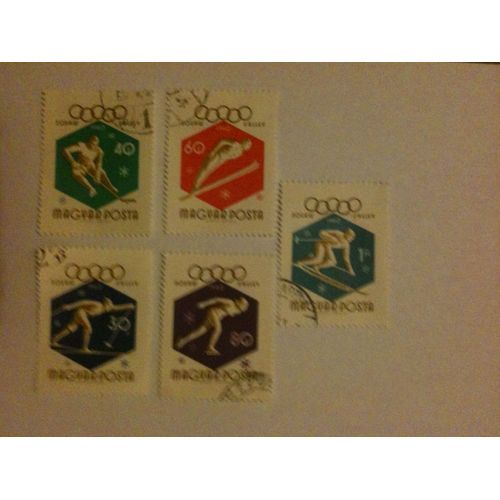 Lot De 5 Timbres Jeux Olympiques D'hiver Squaw Valley 1960 Hongrie