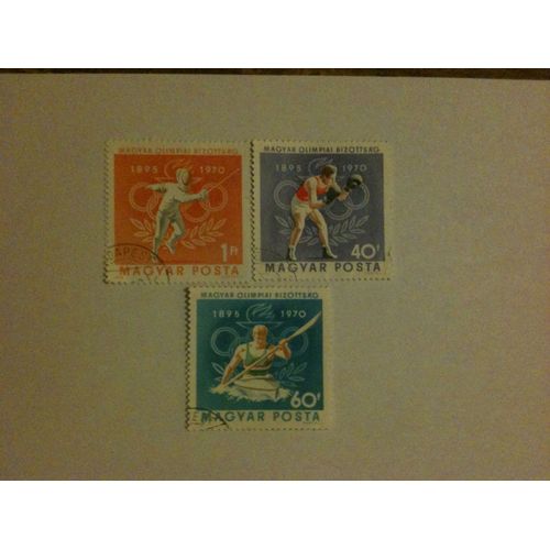 Lot De 3 Timbres Jeux Olympiques Hongrie 1970